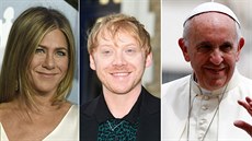 Jennifer Anistonová, Rupert Grint, papež František, vévodkyně Meghan a princ...