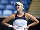 Markéta Vondrouová neví tomu, co její soupeka v osmifinále Australian Open...