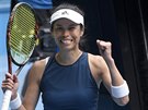 Sie u-wej z Tchaj-wanu slaví postup do tvrtfinále Australian Open.