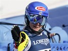 Mikaela Shiffrinová v cíli slalomové ásti kombinace na mistrovství svta v...