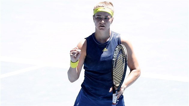 Karolína Muchová se raduje z postupu do semifinále Australian Open.