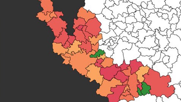 Covid-19 mapa okres Cheb