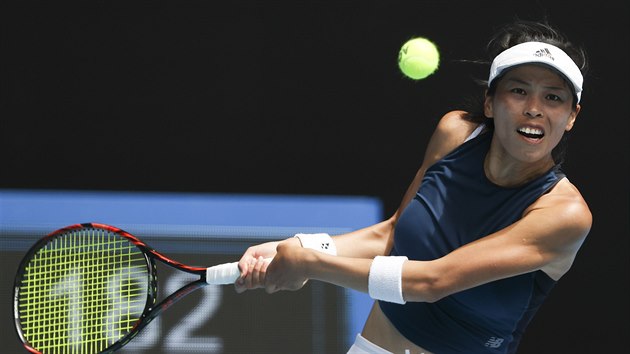 Tchajwanka Sie Šu-wej během čtvrtfinále Australian Open.