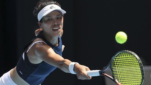 Tchajwanka Sie u-wej bhem tvrtfinle Australian Open.