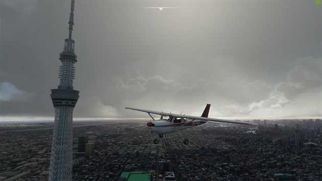 Microsoft Flight Simulator - Fotogrammetricky nasnímané Tokio. Tokio Skytree je ale ručně vyrobený model.