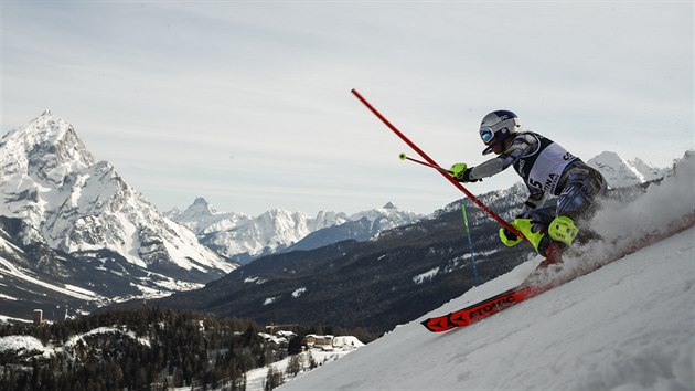 Ester Ledeck ve slalomov sti kombinace na mistrovstv svta v Cortin d'Ampezzo.