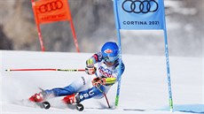Mikaela Shiffrinová v prvním kole slalomu na mistrovství světa.