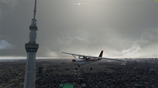 Microsoft Flight Simulator - Fotogrammetricky nasnímané Tokio. Tokio Skytree je...