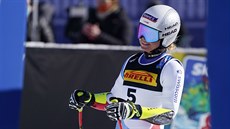 Corinne Suterová po superobím slalomu na mistrovství svta v Cortin d'Ampezzo.