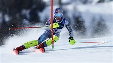 Ester Ledecká ve slalomové ásti kombinace na mistrovství svta v Cortin...