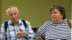 Vlastiv�dná badatelka Eva Pumrová a strou�enský rodák Manfred Bene� v roce 2008