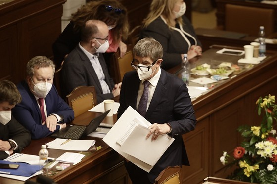 Andrej Babiš na jednání Poslanecké sněmovny (26.únor 2021)