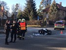 V Klnovicch se stel motork s autem. (28. nora 2021)