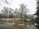 Plovoucí bagr ze zámeckého rybníka v Lednici vysával letos v únoru bláto, které...