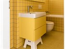 Ve luté koupeln jsou dladice RAKO ze série ColorTwo, na stnách formát 10×10...
