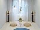 Obývací pokoj pojala architektka jako zenové místo k poslechu hudby, povídání a...