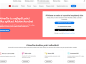 Úvodní stránka s online aplikacemi Adobe