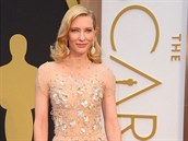 Herečka Cate Blanchettová při předávání Oscarů v roce 2014 v tělové róbě s...
