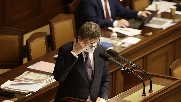 Andrej Babiš na jednání Poslanecké sněmovny (26.únor 2021)