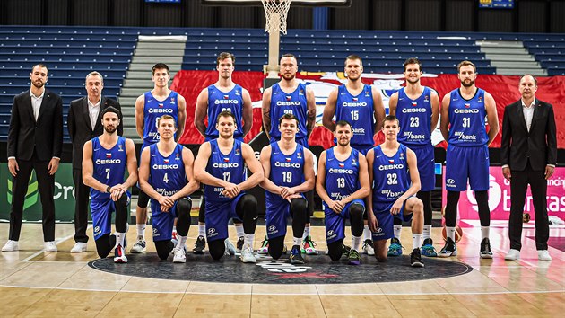 Čeští basketbalisté před odvetou evropské kvalifikace proti Belgii.