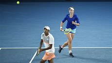 Barbora Krejíková a Amerian Rajeev Ram ve finále smíené tyhry Australian...