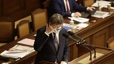 Andrej Babi na jednání Poslanecké snmovny (26.únor 2021)