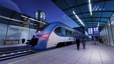 Vizualizace novch vlak eskch drah od polskho vrobce PESA Bydgoszcz SA....