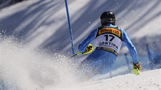 Alex Vinatzer ve slalomu na MS v Cortin d'Ampezzo.