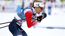 Therese Johaugová na trati skiatlonu na mistrovství svta v Oberstdorfu