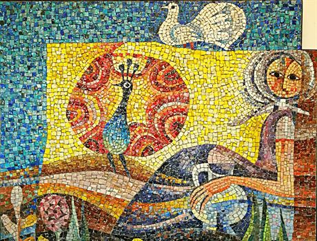 Hodnotná olomoucká mozaika pojmenovaná Studánka mládí vznikla v letech 1976 a...