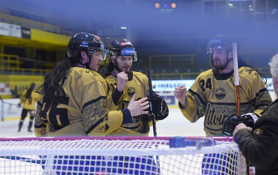 Litvínovští hokejisté s parukou a ve speciálních dresech