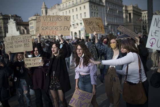 Mezinárodní den žen ve francouzském Marseille (8. března 2021)