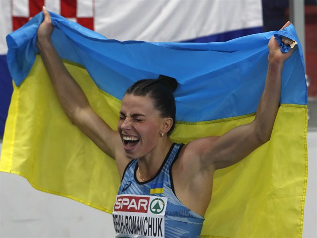 Ukrajinsk� d�lka�ka Maryna Bekhov�-Roman�ukov� slav� zisk zlat� medaile na...