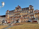 Hotel Kavkaz na Goethov námstí v lázeském centru Mariánských Lázní.