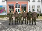 Voj�ci 153. �enijn�ho praporu Olomouc v are�lu nemocnice v Nov�m Ji��n�