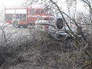 U Kralovic na Plzesku rno havarovalo osobn auto. idi dostal na namrzl...