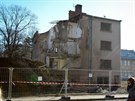 Demolice domu v Olomouci na Rooseveltov ulici, kter stoj v cest nov...