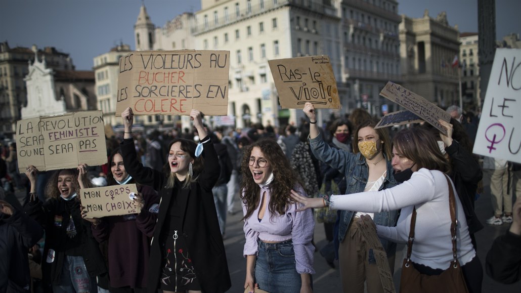 Mezinárodní den žen ve francouzském Marseille (8. března 2021)