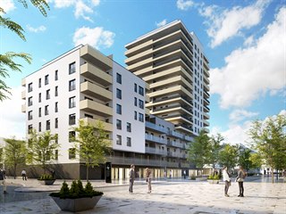 Plánovaná podoba budovaného multifunkčního domu Ponávka Tower v Bratislavské...