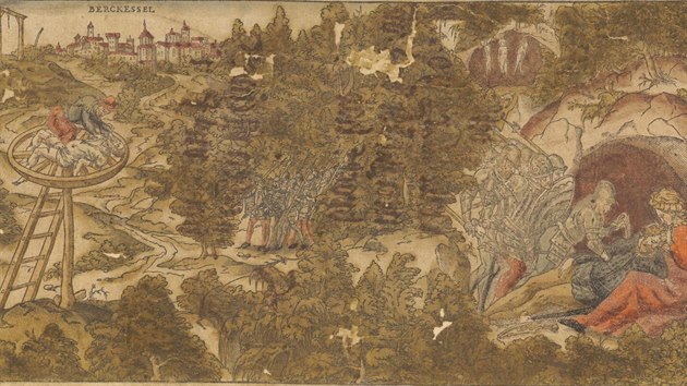 Obraz z roku 1581 shrnuje všechno. Vpravo vojáci zatýkají omámeného Genipperteingu, nad jeskyní povlávají tělíčka mrtvých dětí. Vlevo je sériový vrah již přivázaný ke kolu.