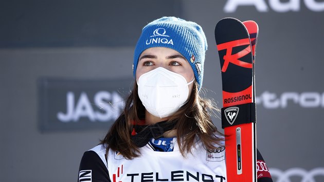 Petra Vlhová, vítězka obřího slalomu v Jasné