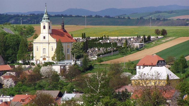 Pohled na slováckou obec Jalubí.
