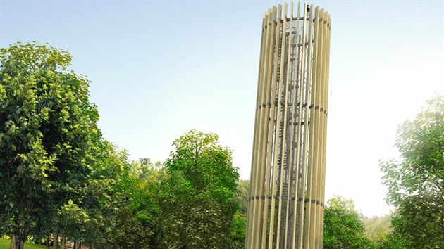 Nová věž má mít tvar válce a působit dojmem nakloněné věže. Kromě ocelového schodiště by ji totiž tvořil šikmý dřevěný plášť.