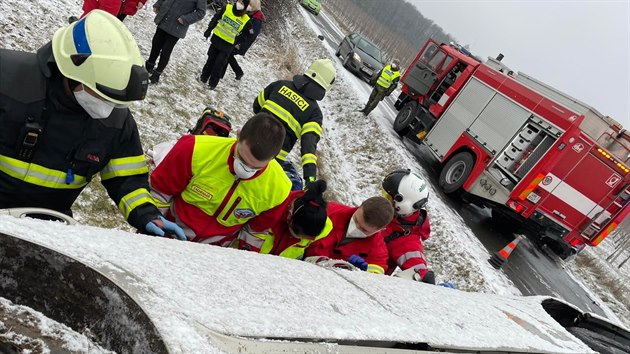 Dopravní nehoda v Hřibsku na Královéhradecku (8. 3. 2021)