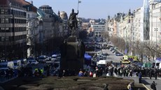 Na Václavském námstí v Praze se uskutenila demonstrace, kterou uspoádala...