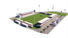 Vizualizace pohledu na nov opravený pardubický Letní stadion