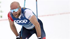 Martin Johnsrud Sundby na MS v Oberstdofru v cíli závodu na 15 km voln