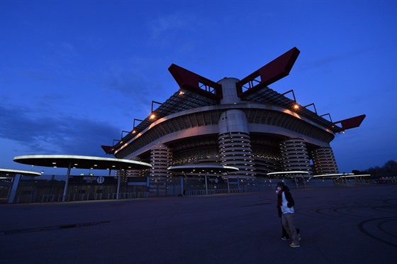 Pohled na stadion San Siro ped zápasem Evropské ligy mezi AC Milán a...