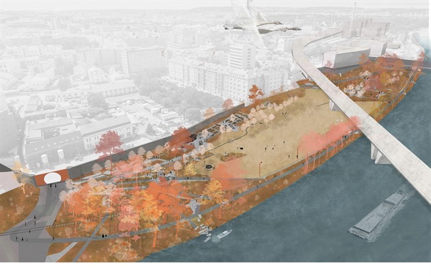 Z bývalého p�ekladi�t� v Praze 7 vznikne park U Vody.