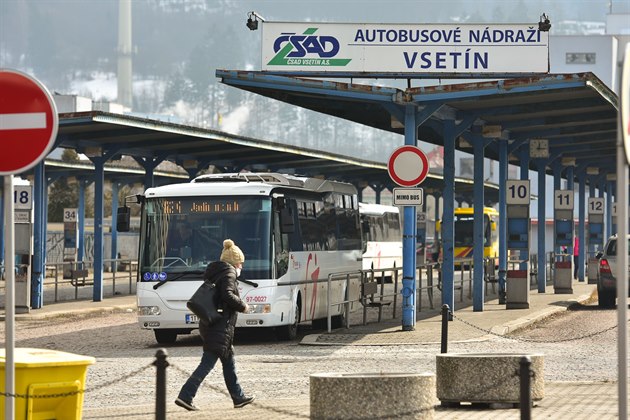 Autobusové nádraí ve Vsetín (bezen 2021).